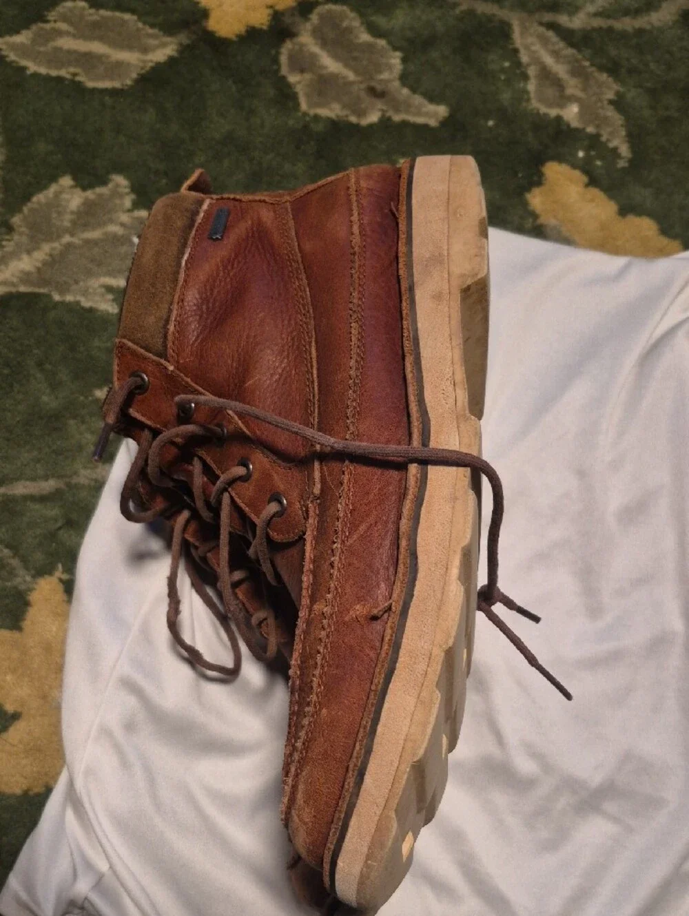 Clarks Brown Leather Moc-Toe Lace-Up Boots